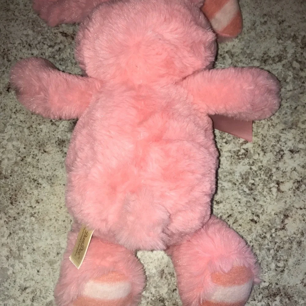 Dan Dee Plush Fuzzy Pink&White Striped Bunny Rabbit Stuffed Animal 18